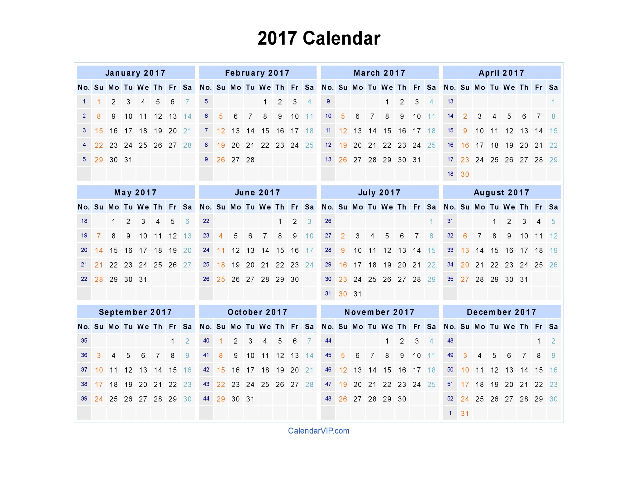 Photo Calendar Template 2017 from www.calendarvip.com