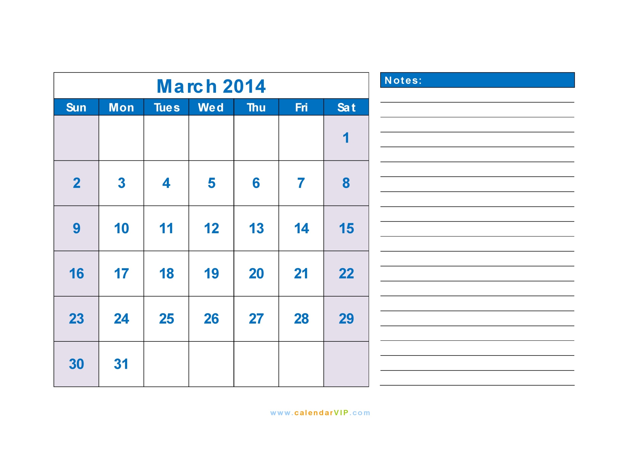 March 2014 Calendar Blank Printable Calendar Template In Pdf Word Excel
