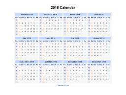 2016 Calendar Landscape