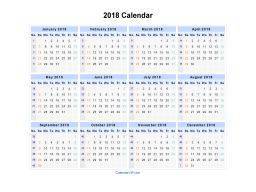 2018 Calendar Landscape