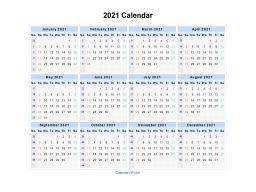 2021 Calendar Landscape