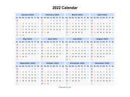 2022 Calendar Landscape