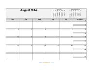 August 2014 Calendar