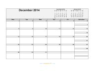 December 2014 Calendar