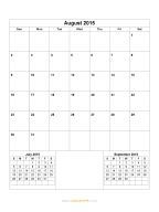 August 2015 Calendar