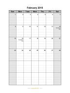 February 2015 Calendar