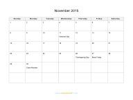 November 2015 Calendar