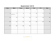 September 2015 Calendar